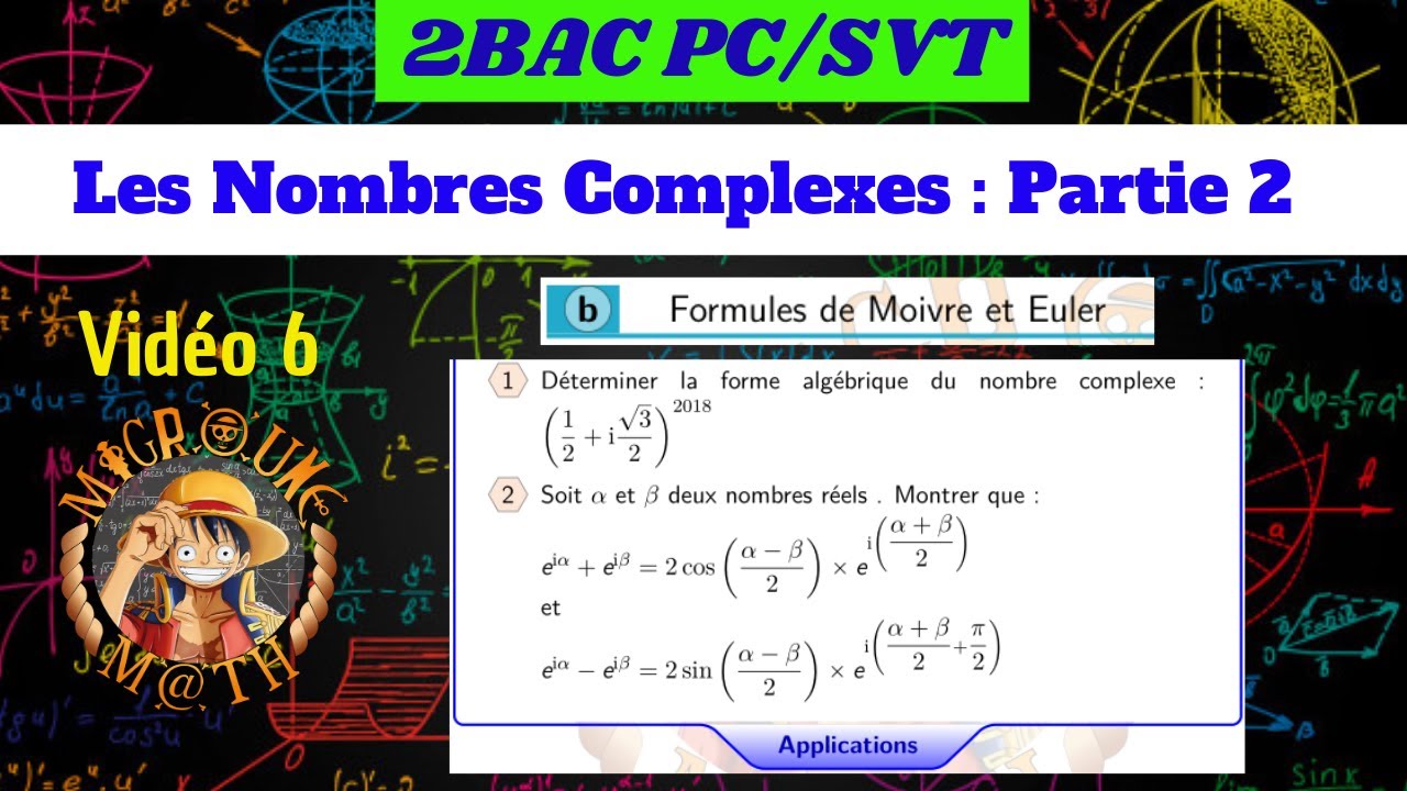 Formules de Moivre et Euler — Les nombre complexes — 2BAC PC/SVT