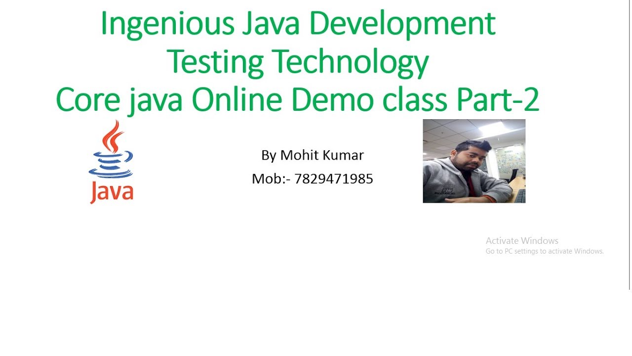 Core Java Online DemoClass Part 2 - YouTube