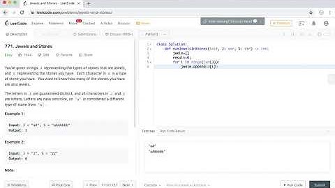 LeetCode 771  Jewels and Stones - Python