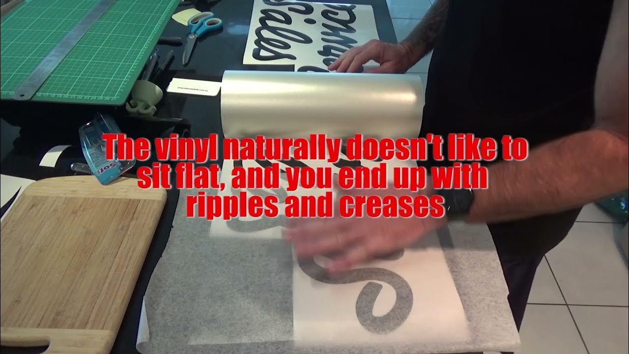 Large vinyl sticker transfer tape application hack. YouTube