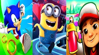Sonic Dash VS Minion Rush VS Subway Surfers Gameplay Walkthrough - (iOS,Android) screenshot 2