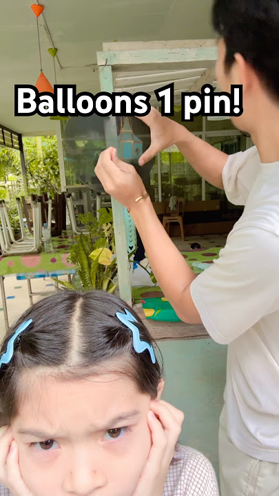 1 pin vs balloon!! How many needles does it take to make 1 balloon!! #funny #prank #comedy #shorts