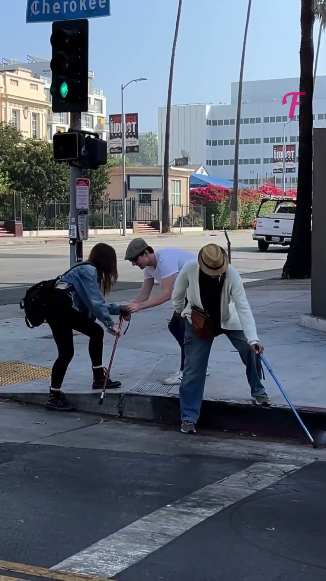Kind Strangers Help an Elderly Woman Cross the Street Safely #stories