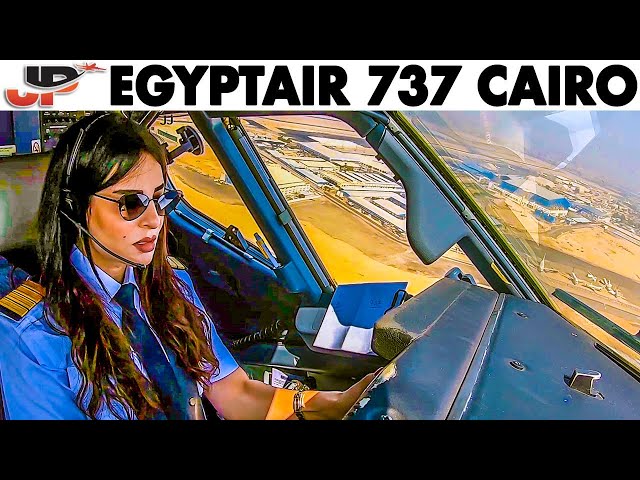 Piloting BOEING 737 out of Cairo | Cockpit Views class=