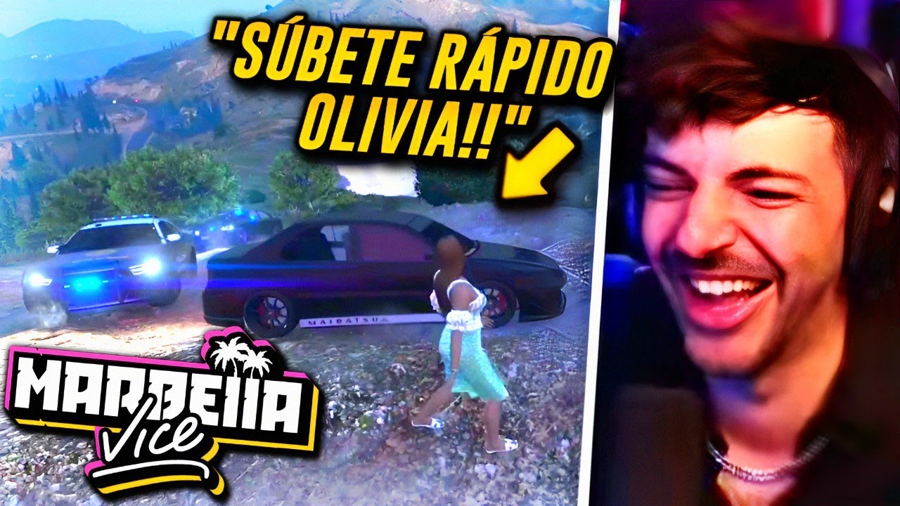 NEXXUZ RECOGE a OLIVIA MIENTRAS le PERSIGUE la POLICÍA y LUEGO le HACE el CABALLITO 😆 MARBELLA VICE