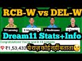 BAN-W vs DEL-W Dream11|BAN-W vs DEL-W Dream11 Prediction|BAN-W vs DEL-W Dream11 Team|