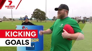The Melbourne man kicking goals for a great cause | 7NEWS