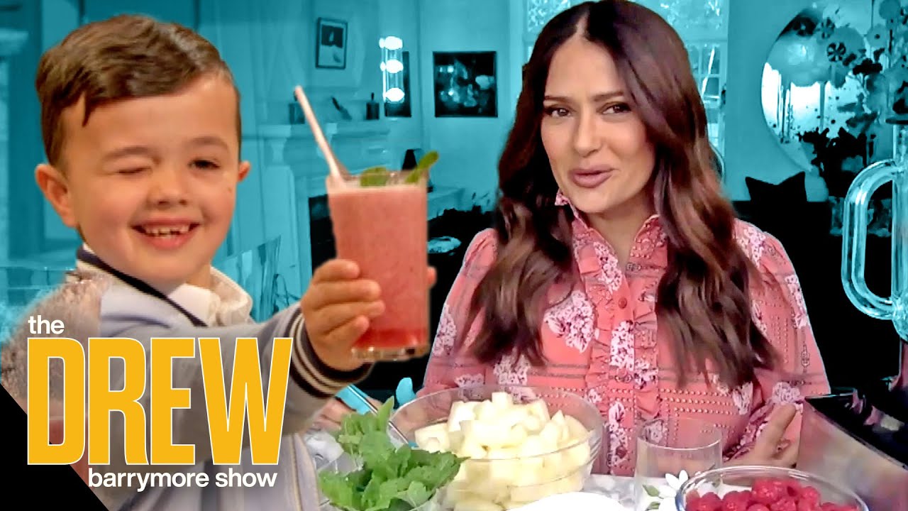 Salma Hayek Teaches The Shirley Temple King and Drew How to Mix a Delicious Summer Drink