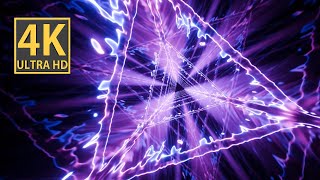 Abstract Background Video 4K Screensaver Tv Pink Blue Triangle Tunnel Flames Vj Loop Neon Soft Calm