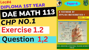 DAE Math 113 1st Year||Chapter No 1||Exercise 1.2||Q1,2-Discriminate of Quadratic equation.