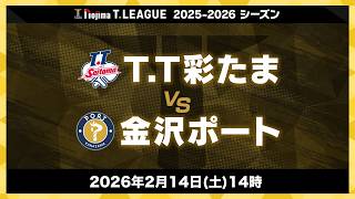 T.T彩たまvs 金沢ポートノジマTリーグ2025-2026 2026年2月14日(土