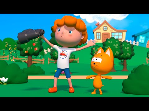 Машинки и животные - Котёнок Котэ - Песенки мультики игры для детей малышей