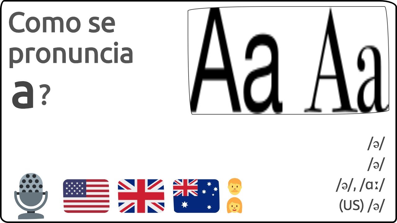 Como se pronuncia a en ingles 🇺🇸 🇬🇧 🇦🇺 - YouTube