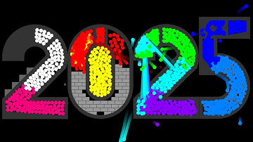 Happy New Year 2025 - The Alphabet 16 Leg Eliminations Marbles Race 04 in Algodoo
