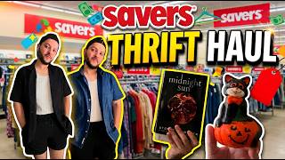 YOU WON'T BELIEVE WHAT I FOUND AT SAVERS! SAVERS THRIFT HAUL | THRIFTED CLOTHES, HALLOWEEN AND BOOKS