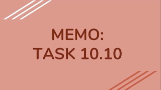 Memo: Task 10.10