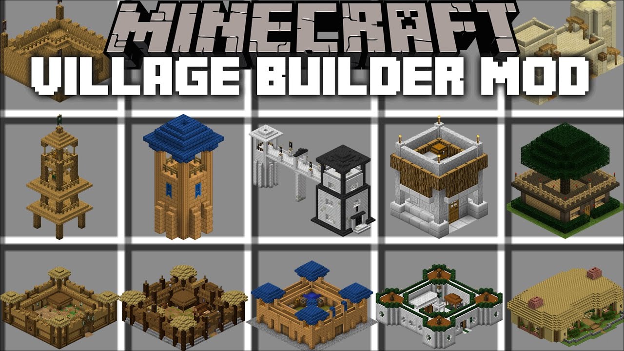 Minecraft Village Builder Mod Instantly Build Structures Village Minecraft Mods Youtube