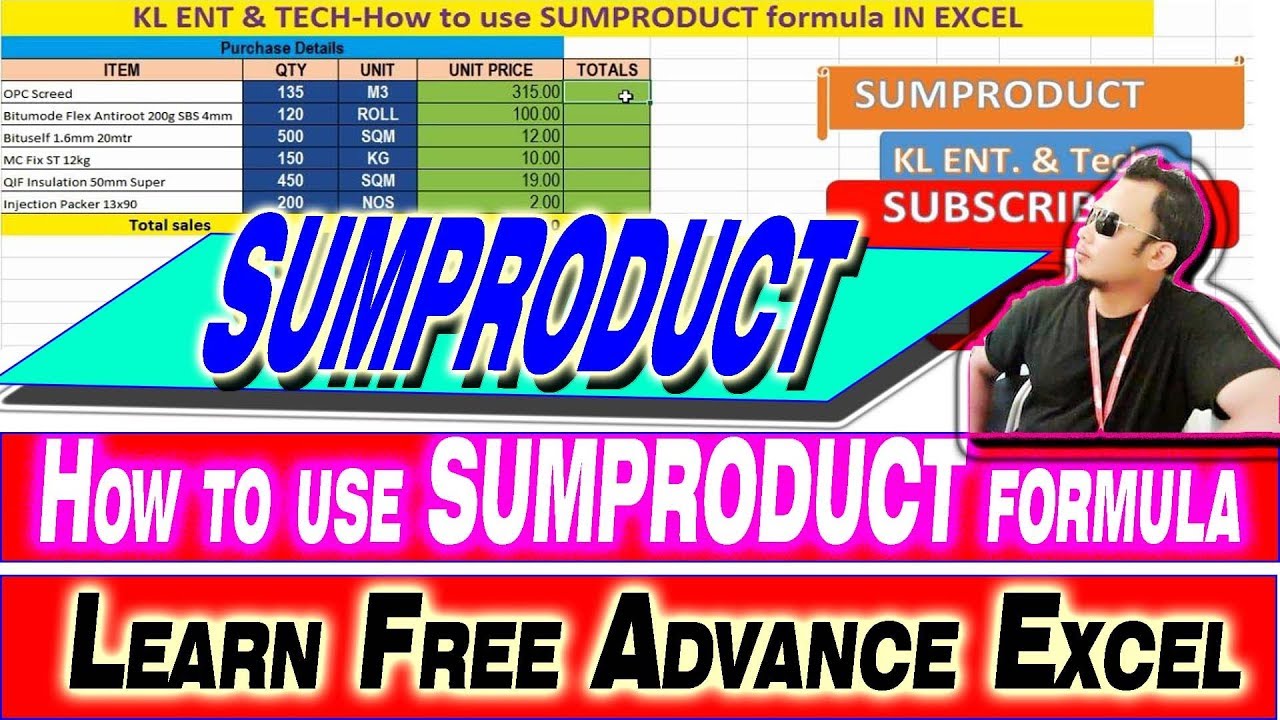 ADVANCE EXCEL PART#16 HOW TO USE SUMPRODUCT Function In excel In nepali ...