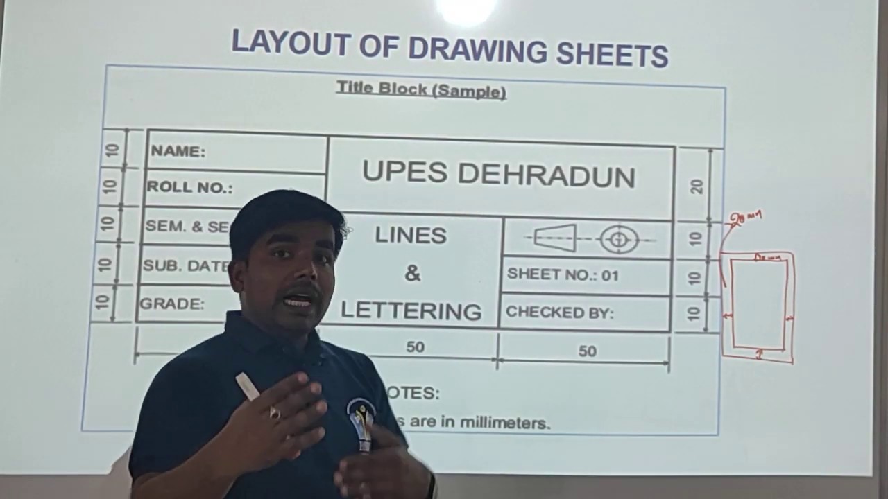 Engineering Drawing (How to draw a layout of Drawing sheet) HINDI ...