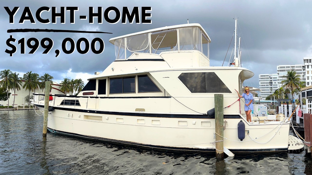 $199K 58′ Yacht Tour / CanNOT afford a house on the Water? You Can Live aboard This!