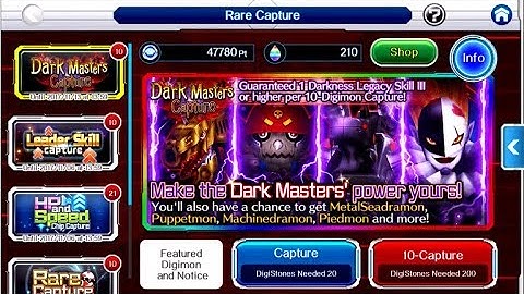 Dark Masters 10 Captures - Digimon Links