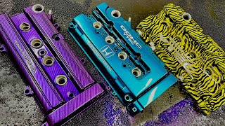 Three LOUD custom valve covers.  How I made them.