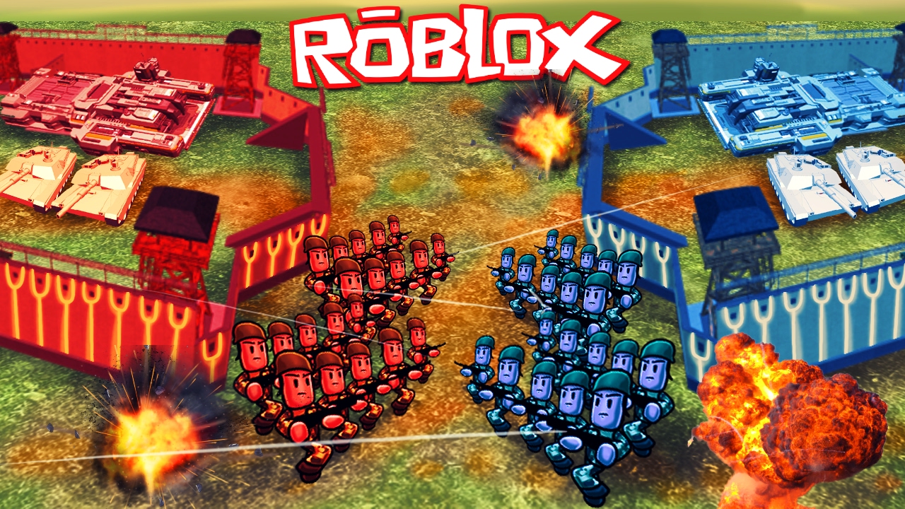 Roblox Red Vs Blue Vs Yellow Vs Green Base Wars Roblox Base Conquer Youtube - game with red and blue sides military in roblox