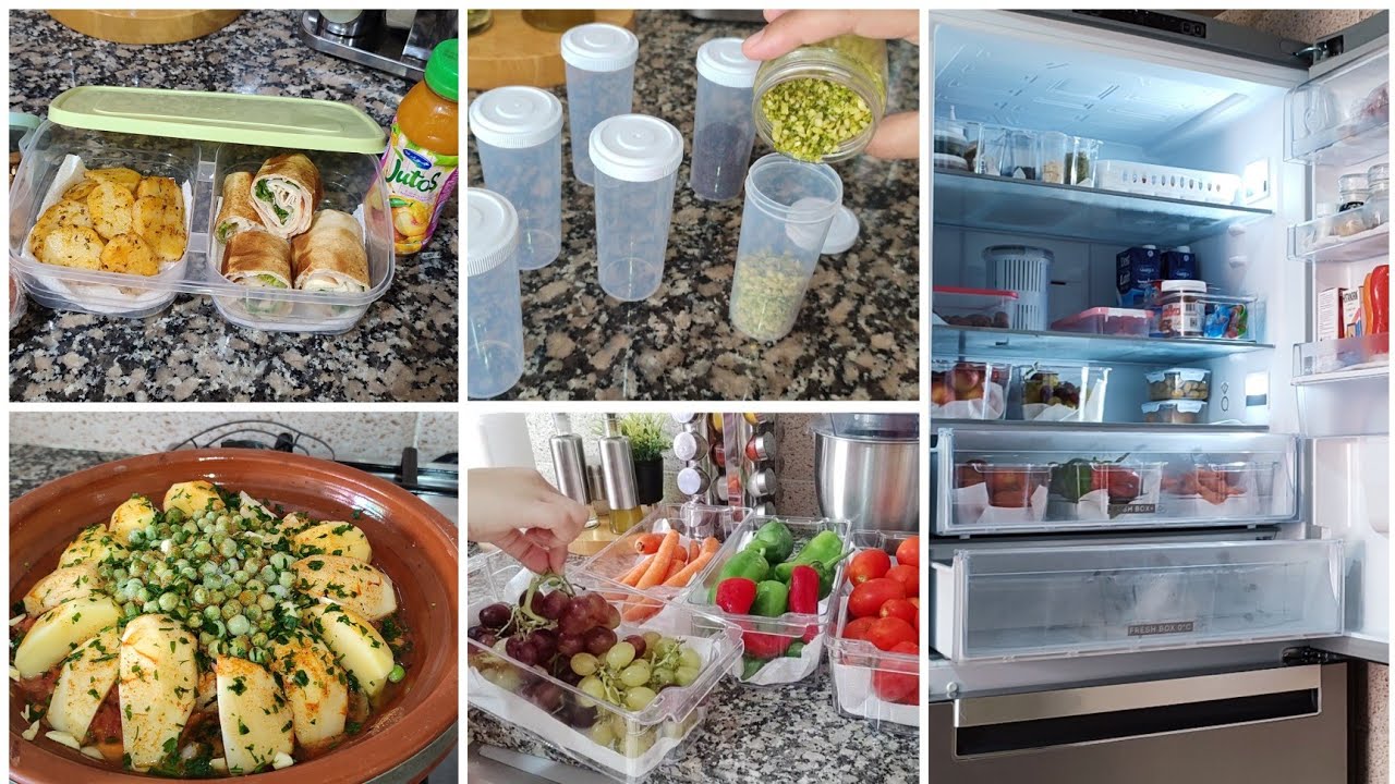 نظمي دارك غتنضم حياتك وترتاحي فروتيناتك❤️ترتيب الثلاجة بمنظمات جديدة😍اقتراح لانش بوكس المدرسة🎒