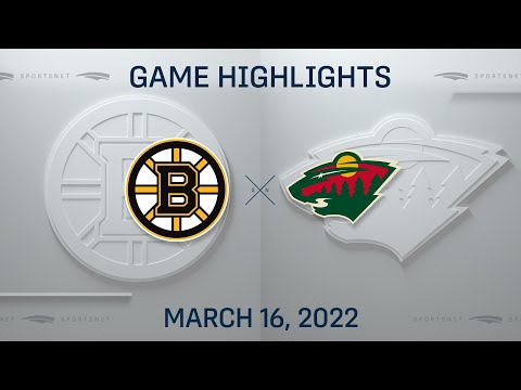 NHL Highlights | Bruins vs. Wild - Mar. 16, 2022