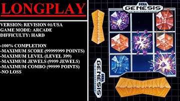 Columns [Rev 01/USA] (Sega Genesis) - (Longplay - Arcade Mode | Hard Difficulty | Maximum Score)
