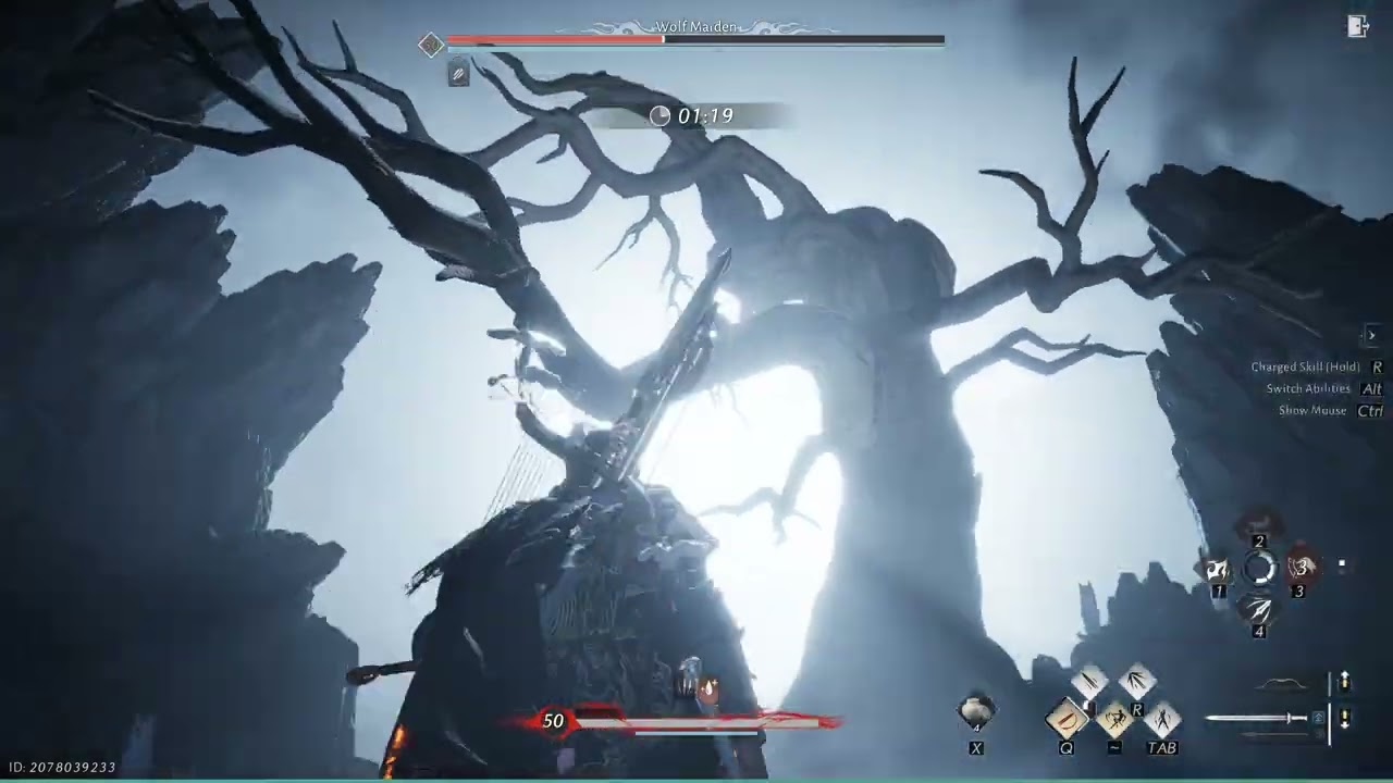 Hitless Wolf Maiden Boss Fight (Bellstrike Splendor + Nameless Sword)