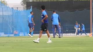 Virat Kohli and Rohit Sharma batting together at nets