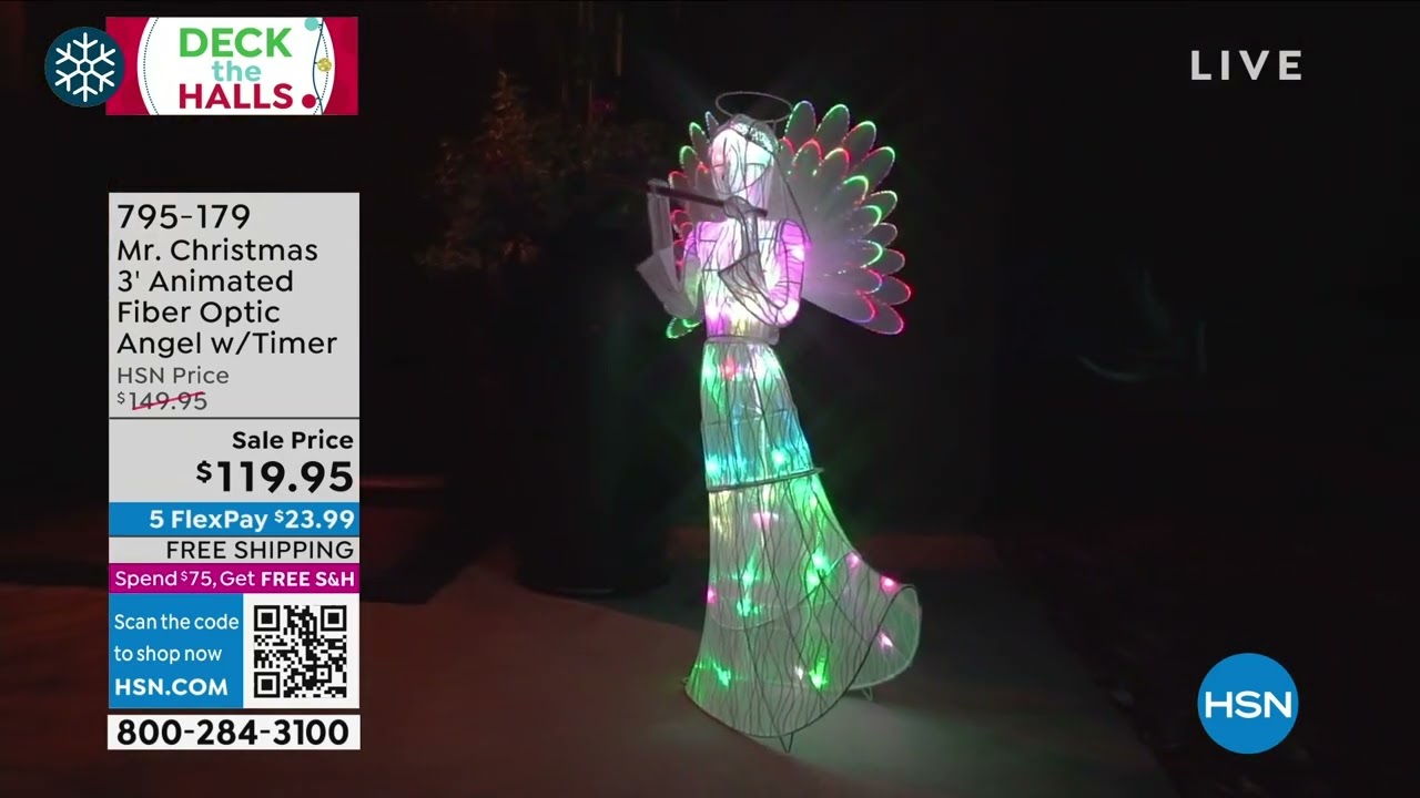 Mr. Christmas 3' Animated Fiber Optic Angel with Timer - YouTube