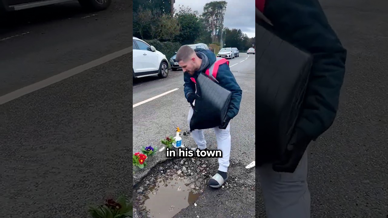 Why He Fills Potholes With Flowers