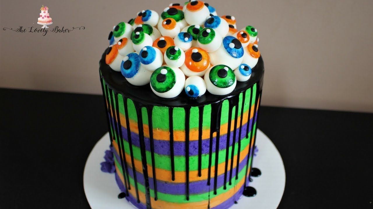 Halloween Eyeball Drip Cake Tutorial! YouTube