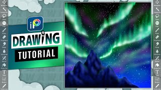 How to Draw an Aurora Borealis in IbisPaint X | How to Draw Northern Lights | Tutorial screenshot 4