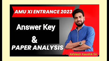 AMU–XI // Entrance Exam Answer Key 2023 / Amu class 11 answer key /#aligarhmuslimuniversity