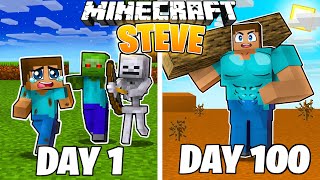 I Spent 100 Days as STEVE in Minecraft!