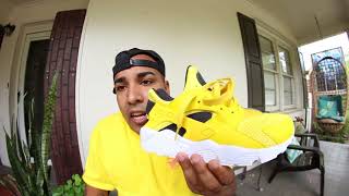 yellow huaraches with zipper