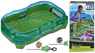 Beyblade Burst Turbo Slingshock Cross Collision Battle Set Game Unboxing Green Stadium Qr Code Scan