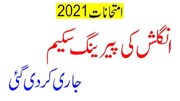 10th Class English Pairing Scheme 2021 All Punjab Boards Exams 2021