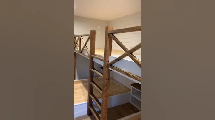 #shorts Queen Bed Bunk Room 🛏 #bunkroom #woodworking #carpentry #inter