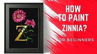 INCREDIBLE Flower Painting ZINNIA flowers Acrylic Painting tutorial