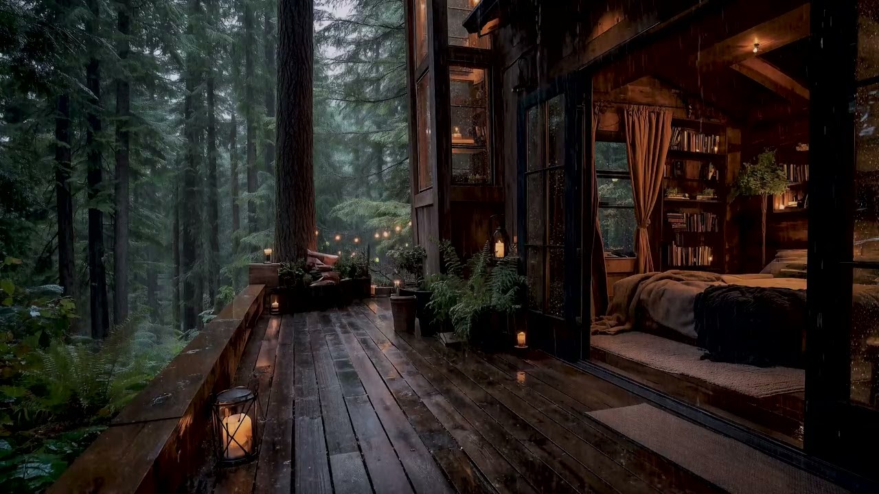 Gentle Rain in The Forest | Cozy Bedroom Ambience for Deep Relaxation