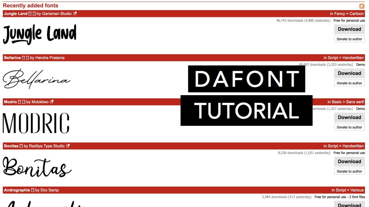 Free Font Site – dafont.com