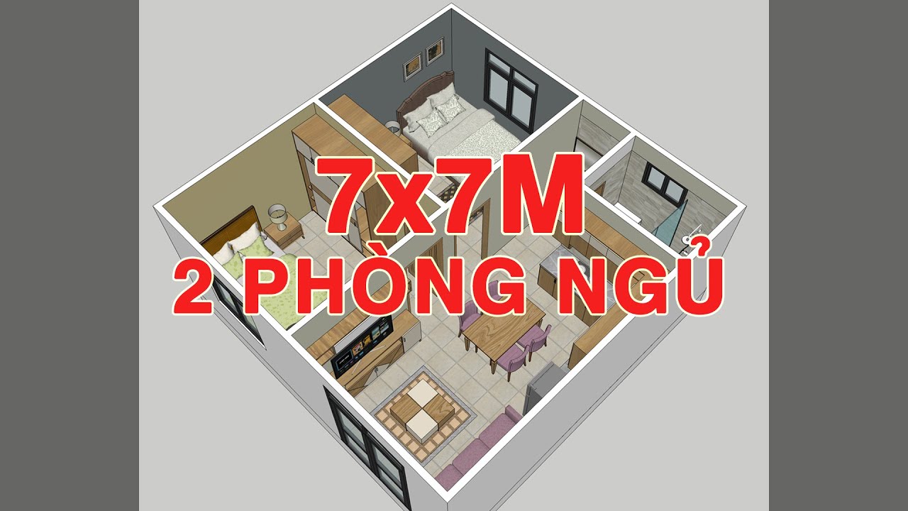 Gợi Ý Nhà Cấp 4 Diện Tích 7x7m Với 2 Phòng Ngủ | Cozy Homes - YouTube