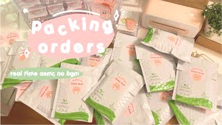 Small business real time packing orders asmr, no bgm | Studio Vlog 8.5: packing my sticker orders