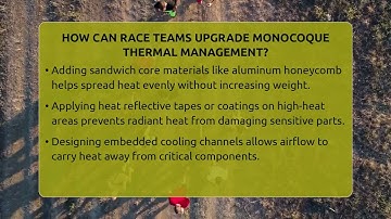 How Can Race Teams Upgrade Monocoque Thermal Management? - The Racing Xpert