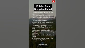 😯 12 Rules for a Disciplined Mind 💯 #shorts #youtubeshorts #motivation #quotes #discipline