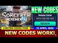 *NEW CODES* [TOJI] Sorcerer Incremental ROBLOX | LIMITED CODES TIME | April 22, 2026